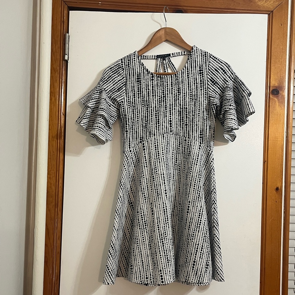 My Michelle girls dress; size 12; color black and white.